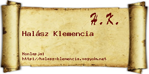 Halász Klemencia névjegykártya